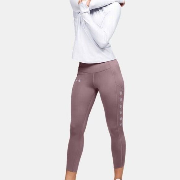 Under Armour women large UA Qualifier Speedpocket Roadside Runway Crop Tights - Picture 5 of 13